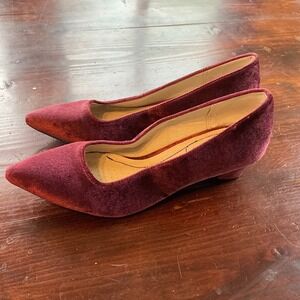 LifeStride Minx Velvet Dress Pumps Womens 7.5W Red Pointed Toe‎ Comfort Slip On
